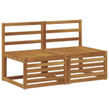 2 Piece Outdoor Middle Sofa Solid Acacia Wood Natural 900494