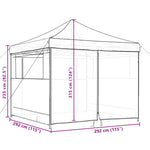 Foldable Party Tent Pop-Up with 4 Sidewalls Terracotta 4004933