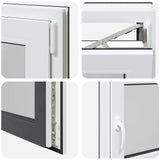 Basement Window RISOR 100 x 70 cm PVC and Glass Anthracite 42047294