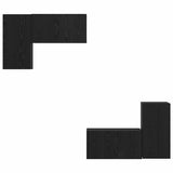 TV Cabinet Set Wall-mounted Black Oak Engineered Wood 3393268