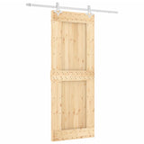 Sliding Door with Hardware Set 80x210 cm Solid Wood Pine 3203166
