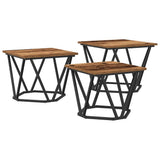 Coffee Table 3 pcs Old Wood Engineered Wood and Steel 868283