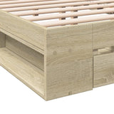 Bed Frame with Drawers without Mattress Sonoma Oak 200x200 cm 3280722