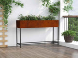 Raised Garden Planter Rusty 100 x 26 x 82 cm Weathering Steel 865882