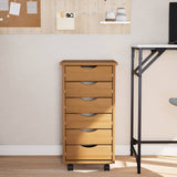 Rolling Cabinet with Drawers MOSS Honey Brown Solid Wood Pine 355888