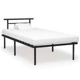 Bed Frame without Mattress Black Metal 100x200cm 324823