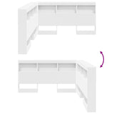 Storage Headboard with Shelf White 140 cm Engineered Wood 3335541