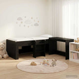 Kids'High Bed Frame with Desk 2 pcs Black Oak Engineered Wood 3423455