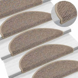 Stair Mats Self-adhesive Sisal-Look 30 pcs 56x17x3 cm Dark Beige 3365866