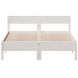 Bed Frame without Mattress White 120x190 cm Small Double Solid Wood Pine 842775