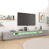 TV Cabinet with LED Lights Concrete Grey 300x35x40 cm 3081928