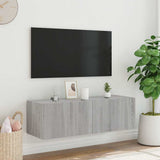 TV Wall Cabinet with LED Lights Grey Sonoma 100x35x31 cm 837300