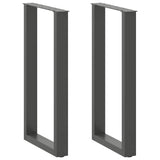 ZNTS Coffee Table Legs U-Shaped 2 pcs Anthracite 40x cm Steel 4013218