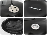Charcoal Grill with Smoker Tubes 91 x 71 x 107 cm Steel Black 3443024