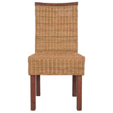 Dining Chairs 2 pcs Brown Natural Rattan 243235