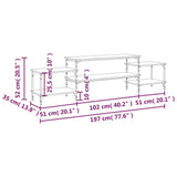 TV Cabinet Smoked Oak 197x35x52 cm Engineered Wood 826327