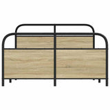 Metal Bed Frame without Mattress Sonoma Oak 137x190 cm 3318647