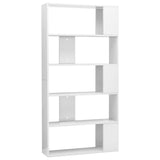 Book Cabinet/Room Divider High Gloss White 80x24x159 cm Engineered Wood 800105