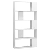 Book Cabinet High gloss white Engineered wood 80cm x 24cm x 159cm 800105