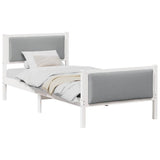 Bed Frame with Headboard Light Grey 100 x 200 cm Fabric 878353