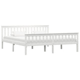 Bed Frame without Mattress White Solid Pinewood 180x200 cm Super King 283219