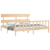 Bed Frame without Mattress Super King Size Solid Wood Pine 3193286