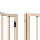 Dog Gate with Door Foldable 8 Panels 640 cm Poplar Wood 3155610
