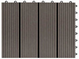 Decking Tile 11 pcs Dark Brown 30 x 30 cm WPC 42046670