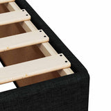 Bed Frame without Mattress Black Double Fabric 3284767