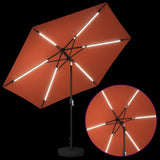 Garden Parasol with LED Lights and Base 300 x 300 cm Polyester 42036270