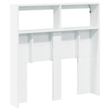 Headboard Cabinet with LED White 100x17x102 cm 839182