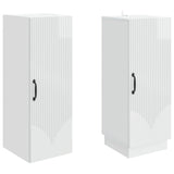 Cabinet Set 2 pcs High Gloss White Engineered Wood 3416794