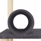 Cat Tree with Sisal Scratching Posts Dark Grey 136 cm 172093