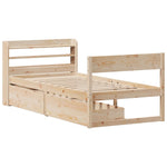 Bed Frame without Mattress 75x190 cm Small Single Solid Wood Pine 3307146