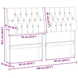Upholstered Headboard Light Grey 140 cm Solid Pine Wood 879343