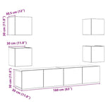 Wall Mounted TV cabinets 6 pcs Old Wood Engineered Wood 3328967