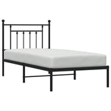 Metal Bed Frame without Mattress with Headboard Black 90x200cm 353530