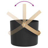 Sauna Accessory Set 4 pcs Black Aluminium and Solid Pine Wood 42023427