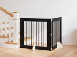 Dog Gate with Stands 2 pcs Black Oak 80 x 100 cm 892037