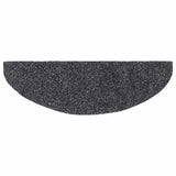 Stair Mats Self-adhesive 15 pcs 65x21x4 cm Dark Grey Half Round Large 132697