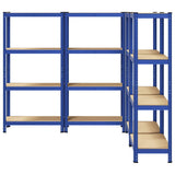 4-Layer Storage Shelves 4 pcs Blue Steel&Engineered Wood 3307581