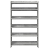 Shoe Rack Concrete Oak 60x25x100 cm Engineered Wood 859872