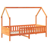 Kids' House Bed Frame without Mattress Wax Brown 90x200 cm Pine 850703