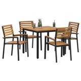 Garden Dining Set 5 pcs Black Solid Acacia Wood 3284398