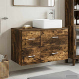 Bathroom Furniture Set 2 pcs Smoked Oak Engineered Wood 3403980