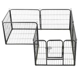 Dog Playpen 8 Panels Steel 80x60 cm Black 170572
