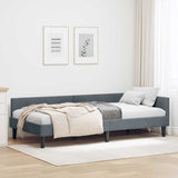 Corner Bed Frame with Headboard Dark Grey 90 cm x 190 cm Velvet 42016145