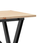 ZNTS Dining Table X-Frame 100x50x75 cm Solid Wood Pine and Steel 3282697