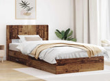 Bed Frame with Storage and Headboard Old Wood 90 x 190 cm 3414521