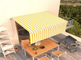 Retractable Awning Yellow and White 3 x 2.5 m Polyester 3069258